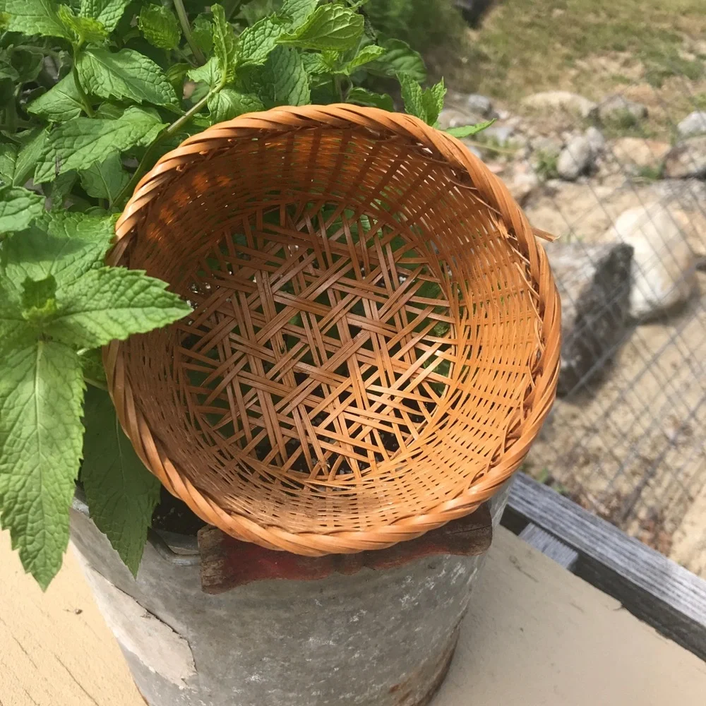 2/$30 Woven Basket Round Bamboo